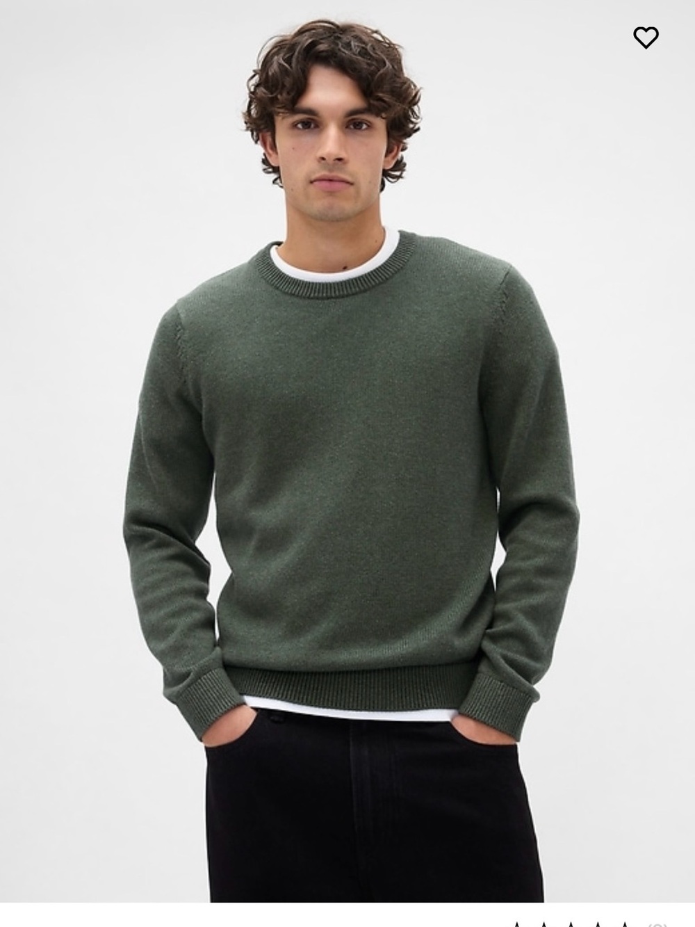Gap Men’s XS 100% Cotton Classic Crewneck Sweater in Green Heath